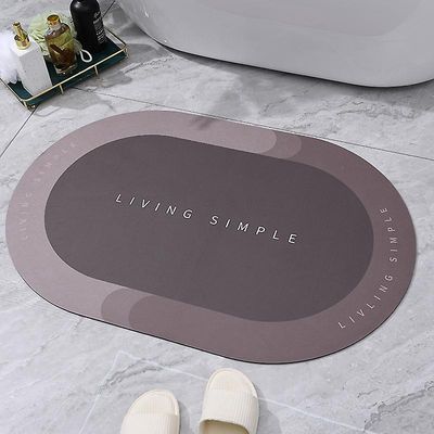 Super absorberende bademåtte Hurtig tørring Badeværelse Tæppe Skridsikker Indgang Doormat Nappa Hud Gulvmåtter Toilet Carpet Home Decor 01 Rød 60x90cm