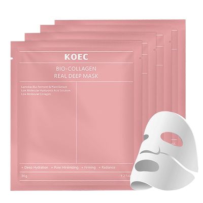 4 kpl Deep Collagen Overnight Mask Anti-Wrinkle Firming Treatment Sleeping Mask Bio-Collagen Sheet Face Overnight -naamiot Vaaleanpunainen