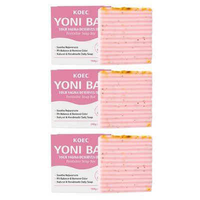 Yoni Bar Intiimipuhdistussaippua - pH Balanced Feminine Wash Hellävarainen hygieniapuhdistusaine naisille 3PCs