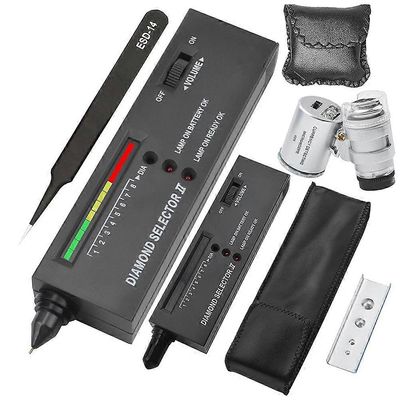 Timanttitestauskynä, ammattimainen timanttinilmaisin 60X mini-LED-suurennuksella, timanttitestikynä aloittelijoille ja asiantuntijoille musta