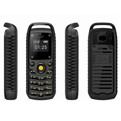 B25 Dual-SIM Mini Bar Puhelin 0,66 tuuman näyttö 2G GSM matkapuhelin - musta