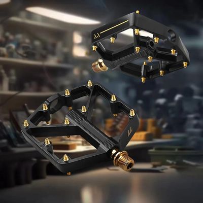 Bicycle Pedals Rpantahi Frimerker Flat BMX / MTB Sykkel Gold Pedal Mountain Bike Anti Slip Wide Platform Pedal Road Bike Racing tilbehør
