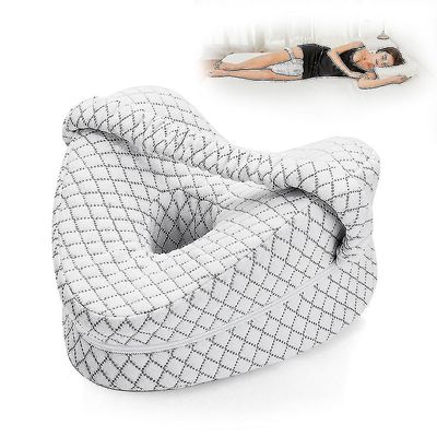 Hjerteformet ortopedisk sovepute for ben kilepute med knestøtte Isjias Pads Body Cushion Grå
