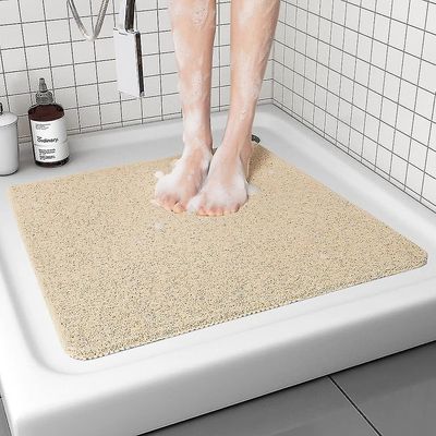 Liukumaton suihkumatto Mukava kylpymatto kuvioidulle pinnalle nopeasti kuivuva Helppo puhdistaa suihku lattiamatto beige 1kpl cy