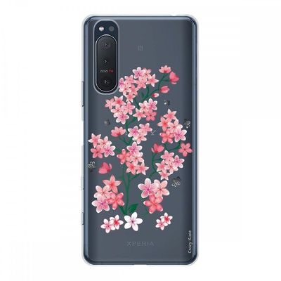 Crazy Kase Hull Til Sony Xperia 5 Ii i Silikone Soft 1 Mm, Sakura Blomster
