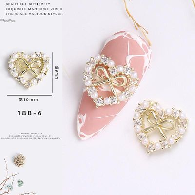 Manicure Zircon Pearl Shell Bow Star-moon Ultra Flash Light Luksus Nail Diamond Patch 1886 guld