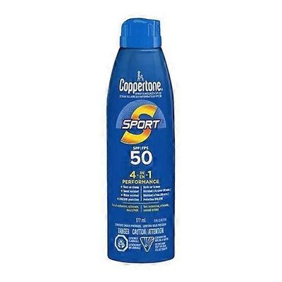 Coppertone Sport vedenkestävä aurinkovoide SPF 50 aerosoli, 177 ml