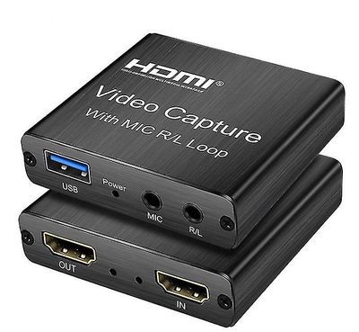 Coosilo Skærmoptagelsesadapter 1080p med Mic R/l Loop Usb-spil grabberoptager