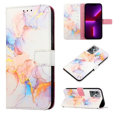 Gangxun Kompatibel med Realme Gt 2 Pro Case Wallet, marmorkortholder Pu læder tegnebog Hvid