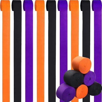 Nya produkter 2023,9 Rulle Crepe Paper Craft Hängande Halloween Crepe Paper Roll Streamer Gardiner