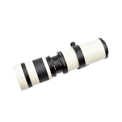 420-800mm telezoomobjektiv manuell zoomlinse speilreflekskameralinse egnet for kameraer hvit