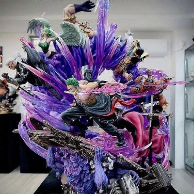 Redkid Anime Zoro One Piece -hahmot GK Roronoa Zoro LS Throne Ghost Island Toimintahahmot 26CM PVC-patsaskokoelma Malli Lelut Lahjat laatikon kanssa