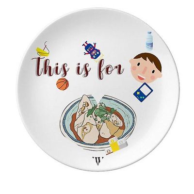 Mad Oksekød Nudler Taiwan Travel Søn Dessert Plate Dekorative Porcelæn 8 tommer Dinner Home
