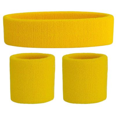 Sports Bomuld Sved-absorberende armbånd gul