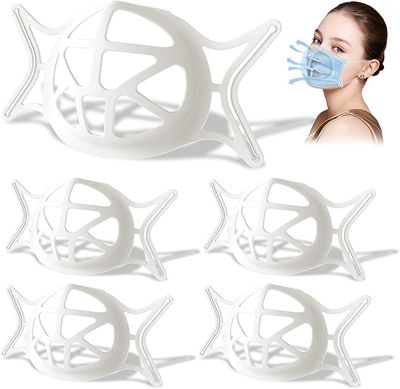AIR Opgraderet 3D silikonemaskebeslag ansigtsmaske cool beslag med turtle form for mere pusterum (White5PCS) Hvid 5pcs