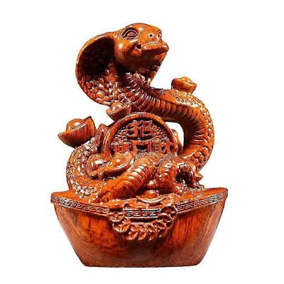 Käärmepatsas Pienet puiset kiinalaiset Feng Shui -käärmehahmot 2025 Vuoden käärmelahja oranssi