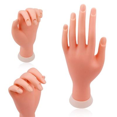 Øv hånd til akryl negle negle kunst hånd blød træning Display Model hænder fleksibel silikone protese Manicure Nail Tools