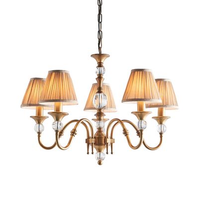 Interiors 1900 Lighting Polina 5 Lys Multi Arm Loft Vedhæng Lysekrone Antikke Messing, E14