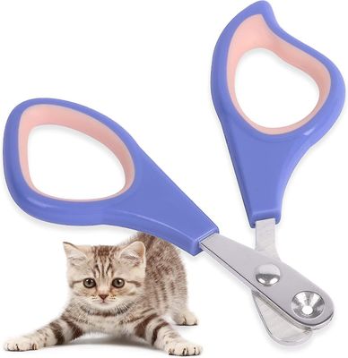 Tianzun Cat Nail Clippers, Pet Claw saks med 2mm posisjoneringshull, Pet Nail Clippers for små dyr, sklisikker Lilla