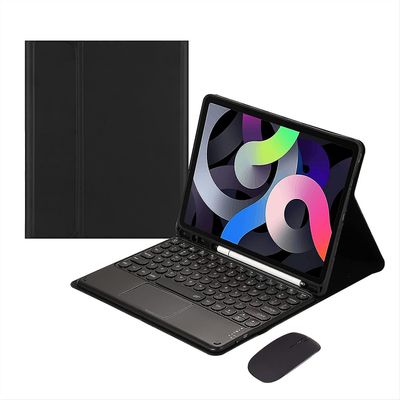 Tastaturmus for Galaxy Tab A8 10.5 'nettbrett 2022 tastaturveske søt rund nøkkelfarge tastatur trådløst avtakbart Bt-tastaturdeksel Svart