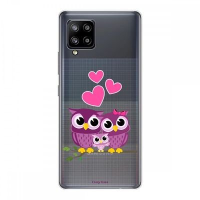 Crazy Kase Hull Til Samsung Galaxy A42 5g Silikone Fleksibel 1 Mm, Familie Ugle