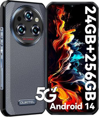 OUKITEL WP35 matkapuhelin 5G 24GB RAM + 256GB ROM 11000mAh 6.6" FHD + 64MP kamera musta