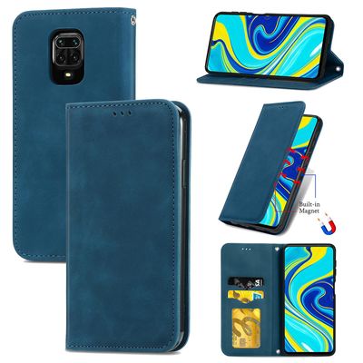 Gangxun Sag For Xiaomi Redmi Note 9 Pro / note 9s / note 9 Pro Max Magnetisk Lukning Læder Tegnebog Cover Housse Etui Shockproof - Blue
