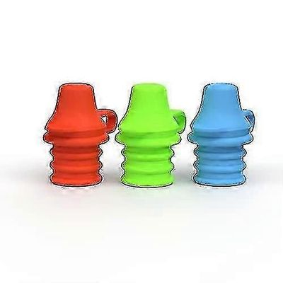 Ei vuotoa silikonipullo Top Spout 3 Pack -paketti (punainen, sininen, vihreä) Bpa-vapaa