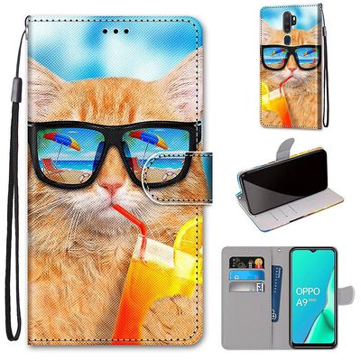 Foxdock Sag om Oppo A5 2020/a9 2020 Kattedrikkesodavand Moblie-sag