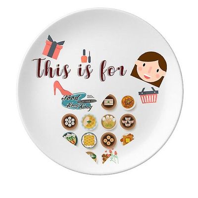 Hong Kong Foodie Kina Moder Dessert Plate Dekorative Porcelæn 8 tommer Dinner Home