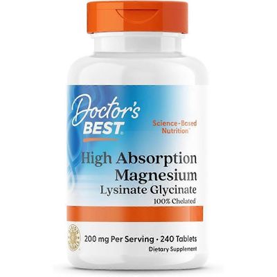 Doctor's Best Lääkärin parhaat imeytyvät magnesium 100mg välilehdet 240