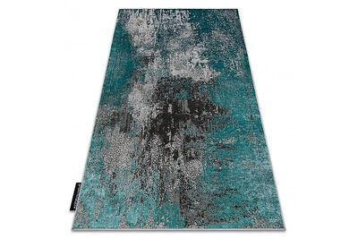 RugsX Moderne DE LUXE tæppe 570 vintage - strukturel grøn / antracit 200x290 cm