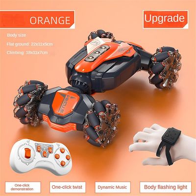 Orbi Rc Car - 2024 Beste Orbi Rc racerbil, Gesture Sensing Rc Stunt Car Xmas Gift oransje med fjernkontroll og klokke