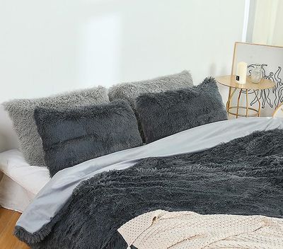 Aoweisia 6 farver super varme og bløde tæpper Mørk grå 150cm*200cm