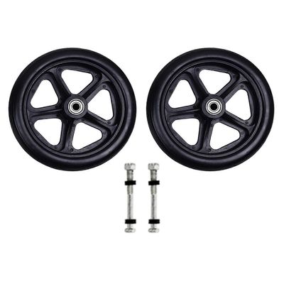 2kpl 6/7/8 tuuman raskaat pyörätuolin etupyörät sileät joustavat kiinteät renkaat pyörätuolin varaosa 7 tuumaa musta 7 inches