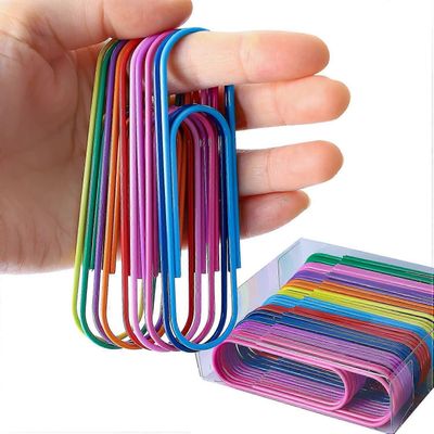 Jumbo-paperiliittimet, 40 suurta 4 tuuman paperiliitintä - vinyylipäällysteiset värikkäät ylisuuret paperiliittimet tiedostojen järjestämiseen