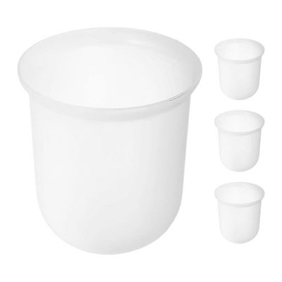 WC-harjan pallopohja kompakti muotoilu kylpyhuoneen wc-puhdistusharja kotitalouskäyttäjille valkoinen muovi 4kpl 11.00X10.00X10.00CM