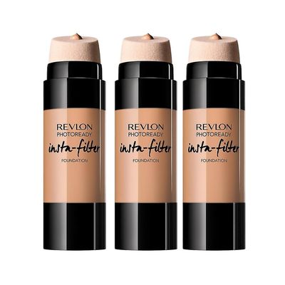 3 x Revlon Photoready Insta-Filter Foundation 27ml - 330 Naturlig Tan 330 naturlig brunfarge