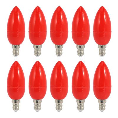10x LED-kynttilävalo kynttilänvalo punainen onnekas lamppu taikalamppu energiansäästö kynttilän valo, E14