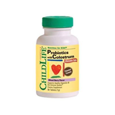 Child Life Essentials Probiotika med Colostrum, 90 tuggbara flikar (Paket om 1)