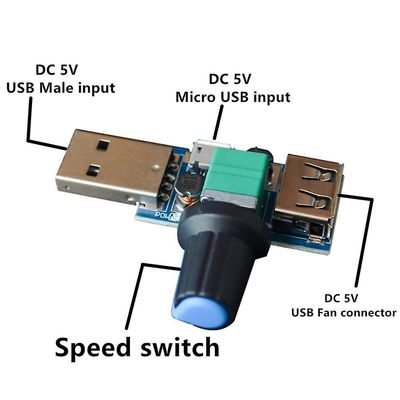 Dc 4v-12v usb fan guvernør vindhastighed controller regulator med switch hastighed modul fan guvernør volumen regulator drop shipping