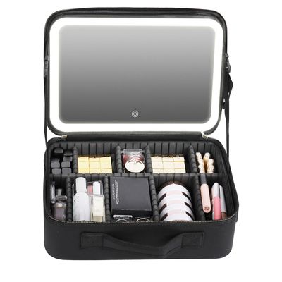 unbrand Kvinner Travel Makeup Bag Trendy solide farger veske arrangør for kosmetikk daglig eller Travel Storage Svart Small