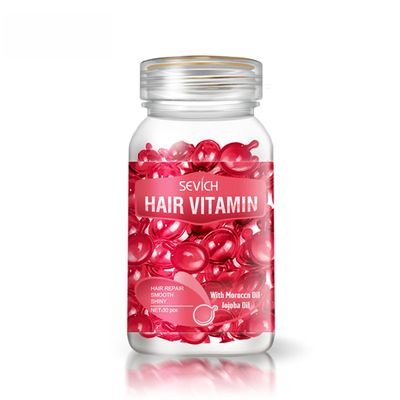 30pcs / sett Reparasjon Hår Vitamin Fuktighetsgivende Hår Naturlig Glatt Silkeaktig Kapsel Keratin Kompleks Hårpleie Olje For Kvinnelig Qinhai Rød