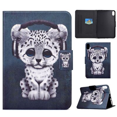 Wigento Apple iPad 10.9 2022 10. sukupolven tekonahkainen tablet-kansilaukku Motif 46 -kotelokotelo Musta ja painatus