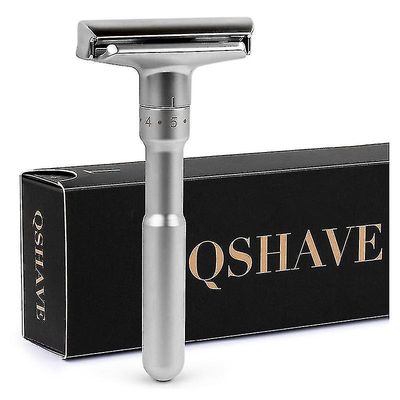 Qshave Säädettävä turvallisuus Razor Double Edge Classic Mens Parranajo Lievä tai aggressiivinen 1-6 tiedosto karvanpoisto Parranajokone Se 5 terällä