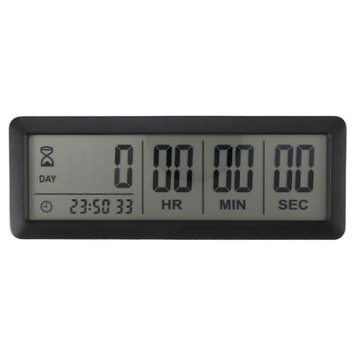 Big Digital Countdown Timer Clock - 999 Count Down -ajastin valmistumislaboratoriokeittiöön (musta)