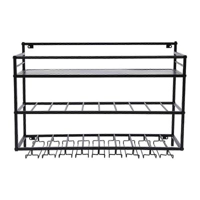 80cm veggmonterte vinstativer hengende vinholder Svart 80x55x25 cm