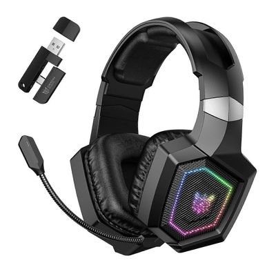 ONIKUMA GT806 Gaming Headset Triple Mode RGB Lighting Surround Sound Bluetooth-yhteensopivat kuulokkeet Monivärinen Black