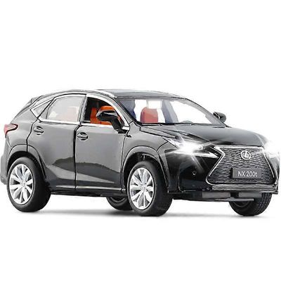 1:32 Lasten leluauton simulointi Lexus NX200 Alloy SUV Toys Metal Die - Valettu malli ajoneuvo äänellä ja valolla Musta