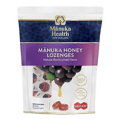 Manuka Health Manuka Honey MGO 400+ imeskelytabletit Luonnollinen mustaherukka ,58 imeskelytablettia